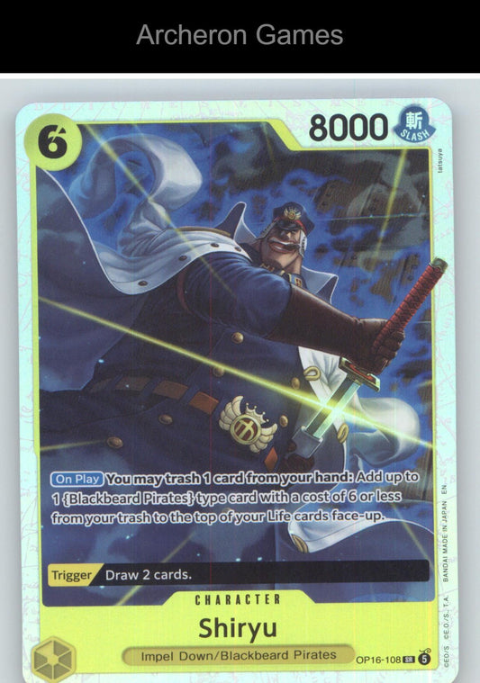 Shiryu OP16-108 One Piece Card NM/EX+ Foil