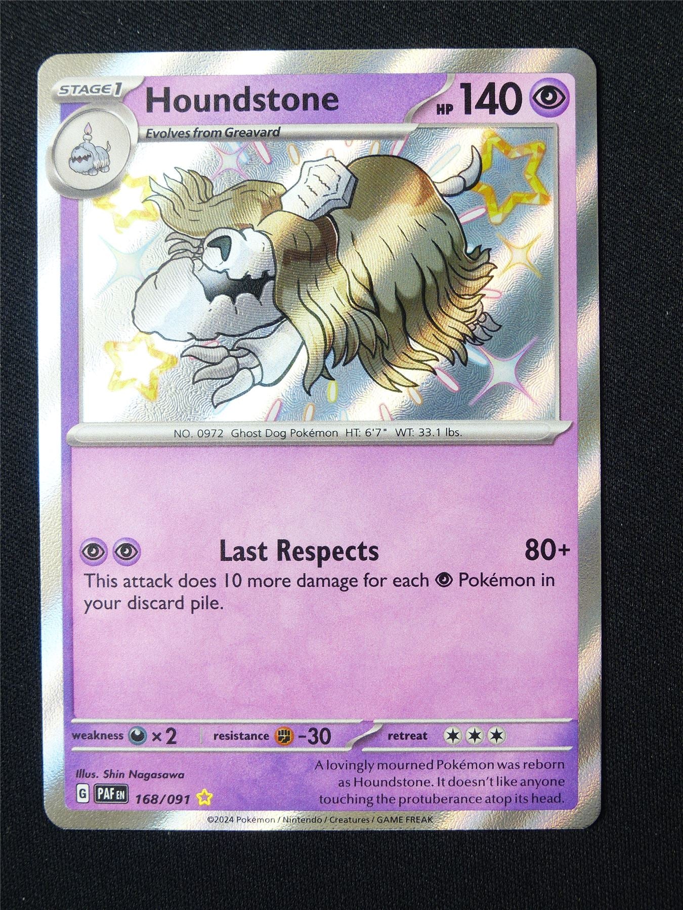 Houndstone 168/091 Shiny Holo - Pokemon Card #5VH