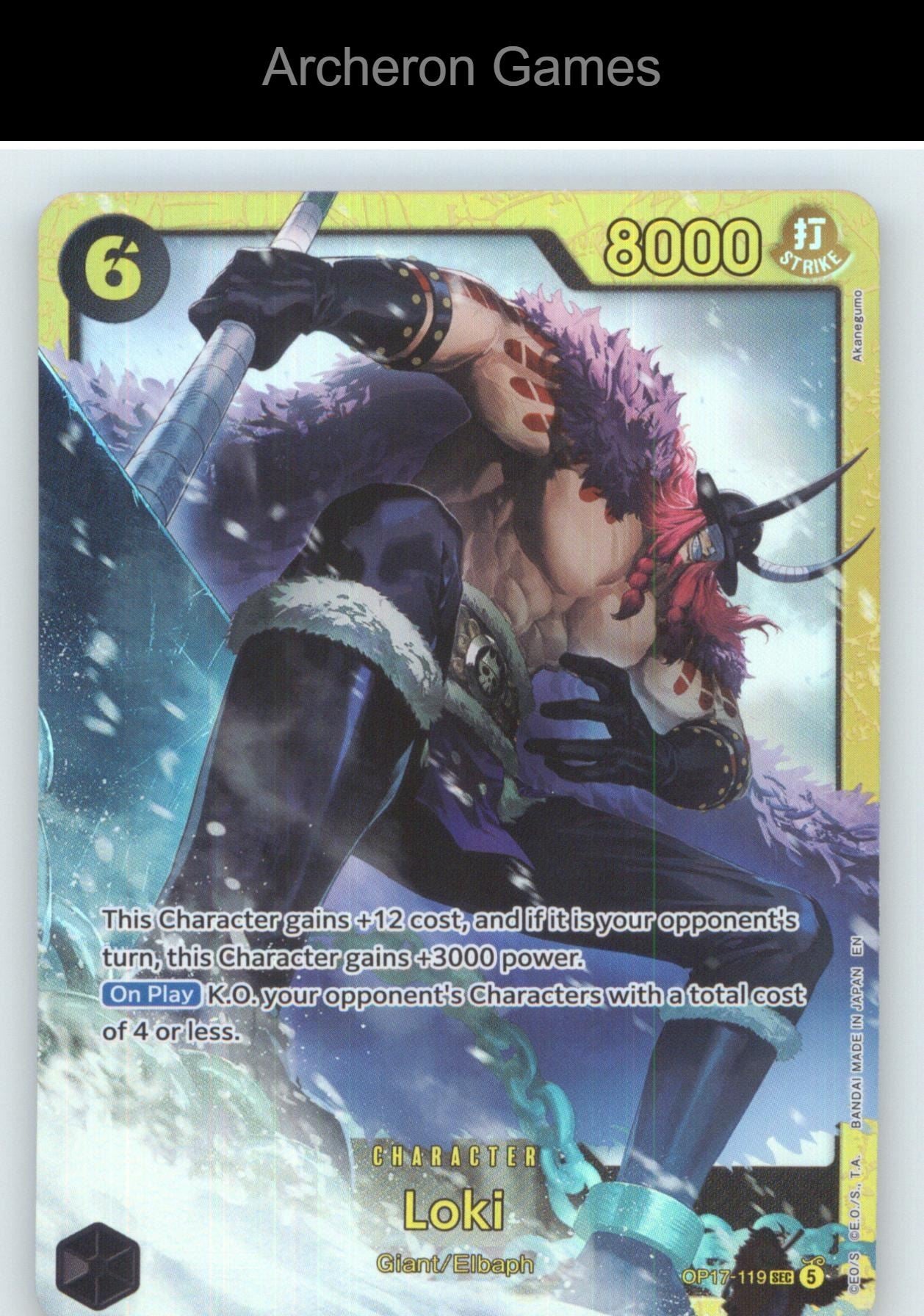 Loki OP17-119 One Piece Card NM/EX+ Foil