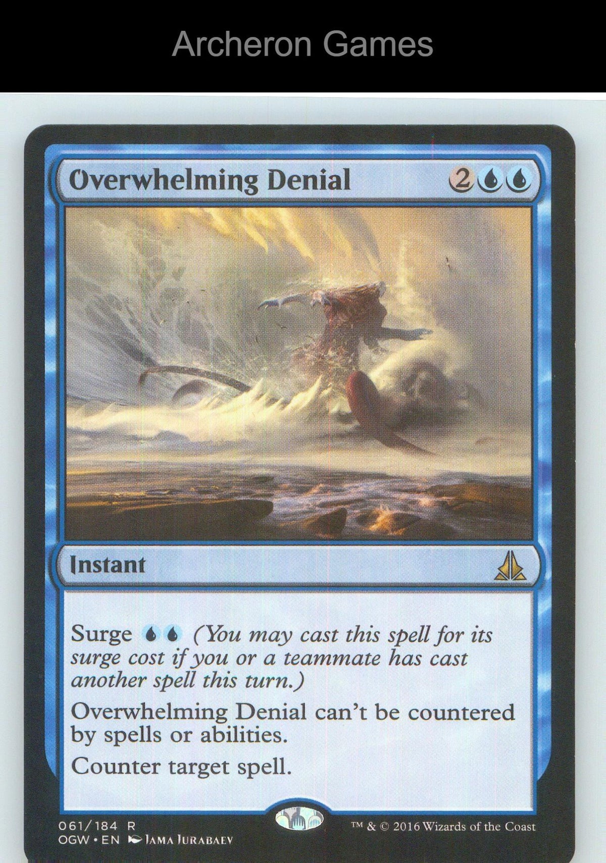 Overwhelming Denial OGW 61 R MTG Card NM/EX+