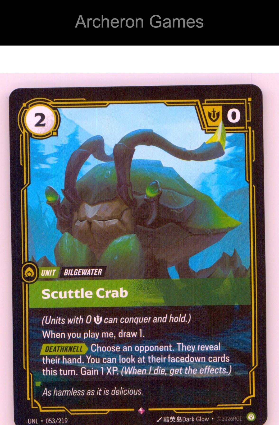 Scuttle Crab UNL 053/219 R Unleashed Riftbound Card