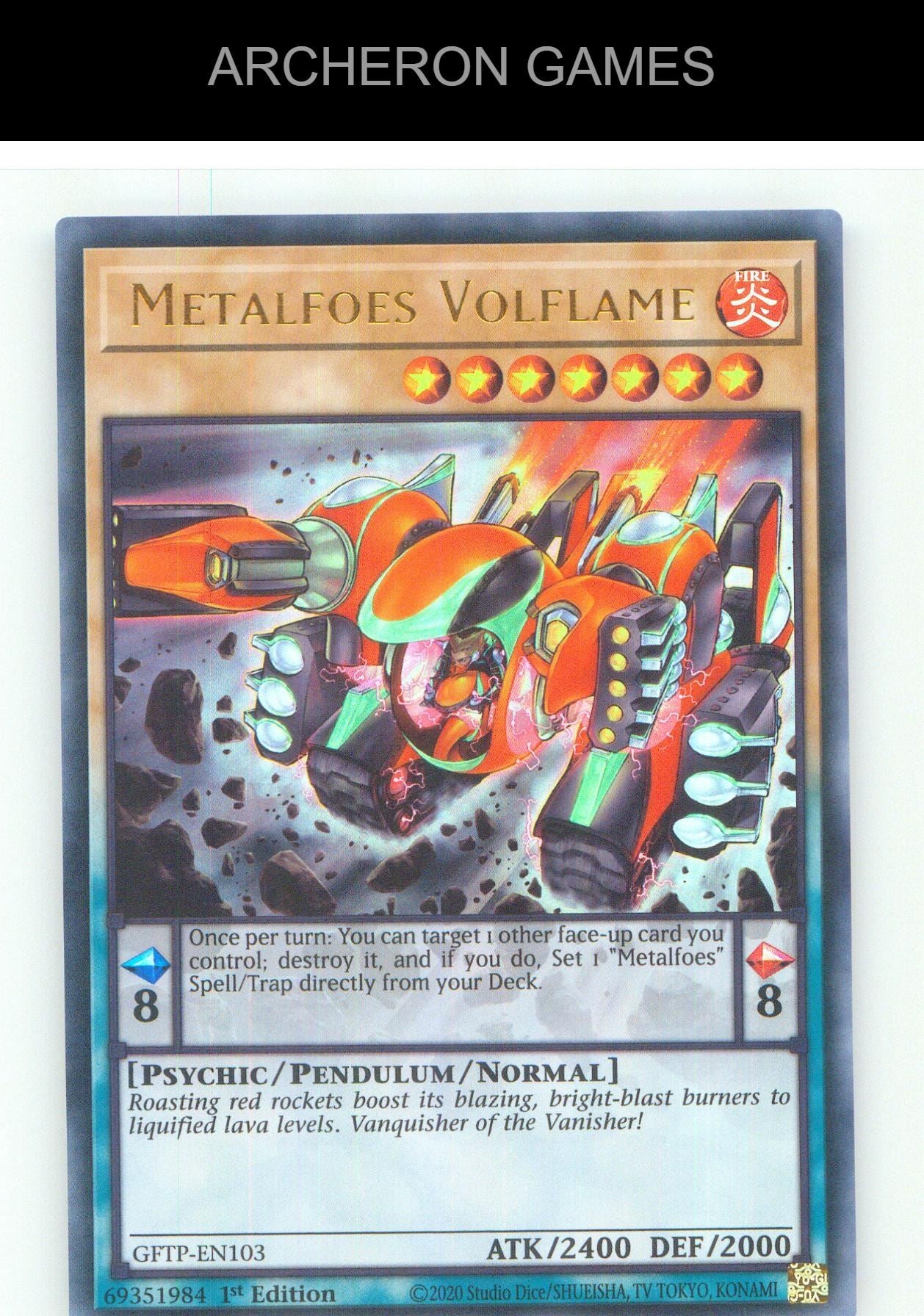 Metalfoes Volflame UR YUGIOH Card 1st Edition
