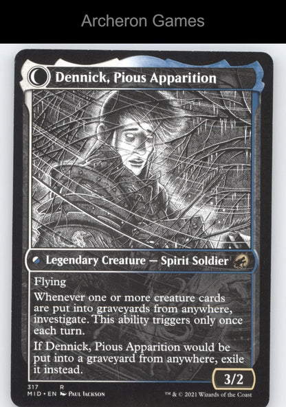 Dennick, Pious Apprentice (Showcase) 317 R MTG Card Innistrad: Midnight Hunt