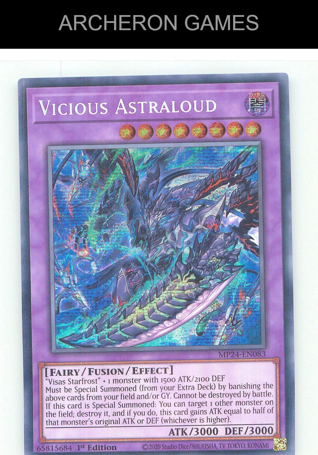 Vicious Astraloud Prismatic Secret Rare YUGIOH Card 1st Edition