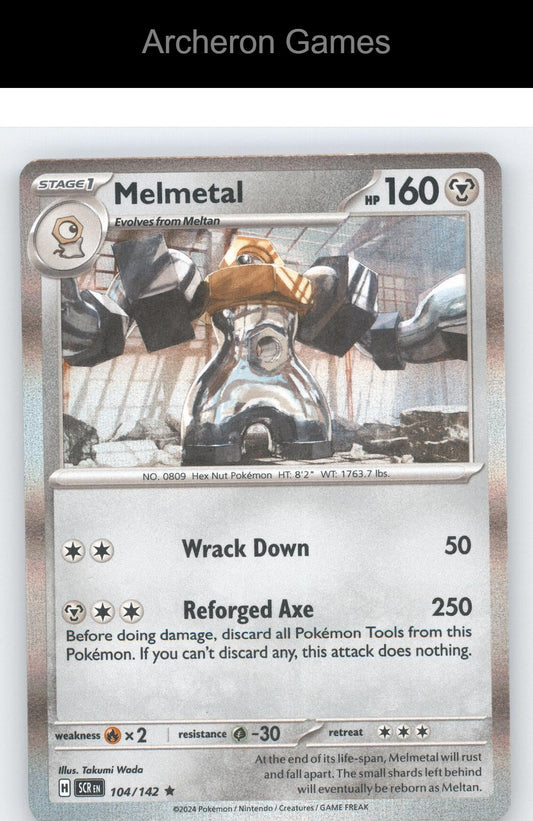 Pokemon Card Melmetal SCR 104/142 R Stellar Crown Reverse Holo