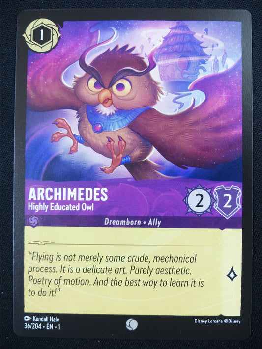 Archimedes Highly Educated Owl 36/204 - Lorcana Card #4RZ