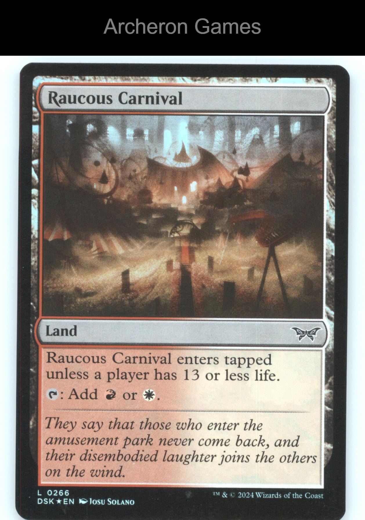 Raucous Carnival 266 Land MTG Card Duskmourn: House of Horror