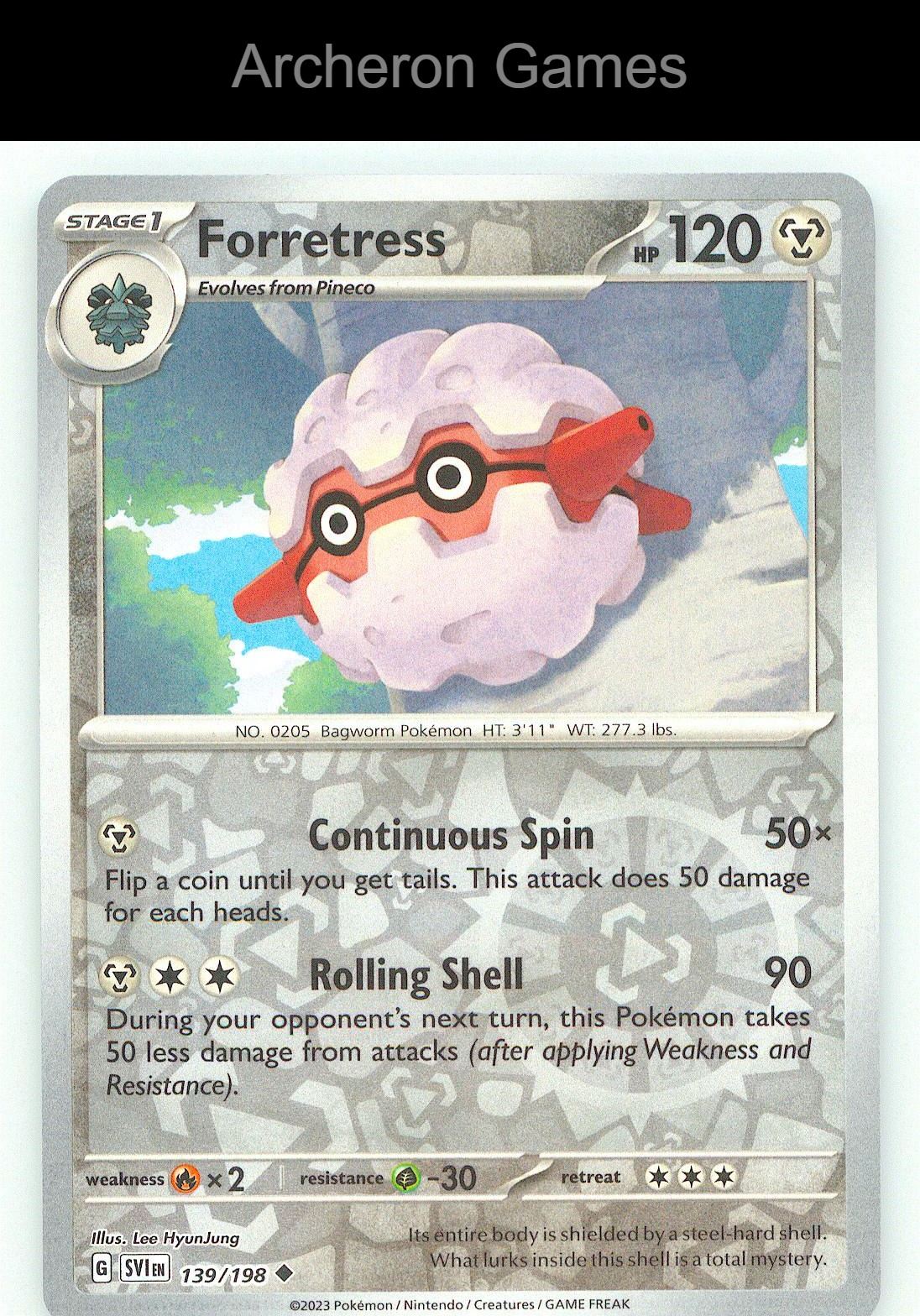 Pokemon Card Forretress SVI 139/198 UC Scarlet & Violet Reverse Holo