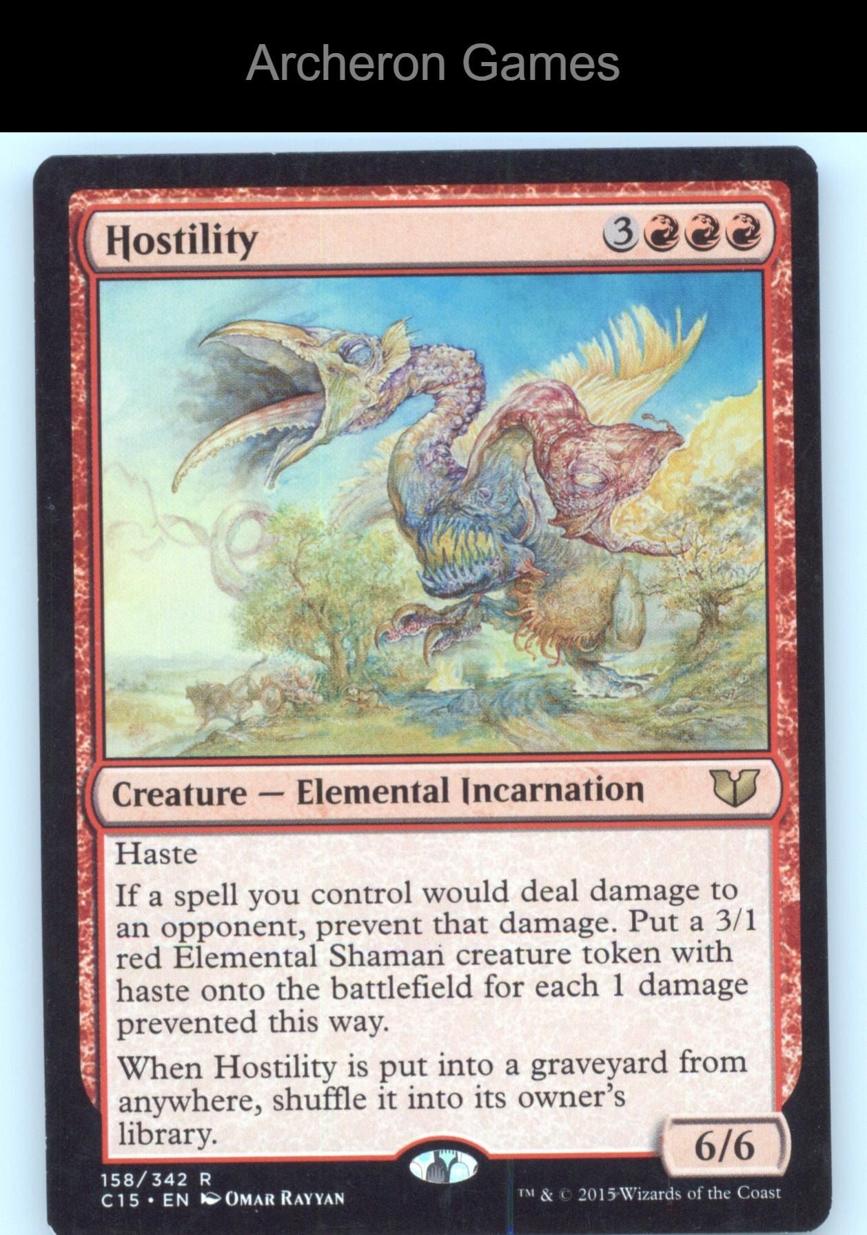 Hostility 158 R MTG Card Commander 2015