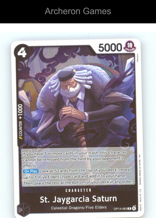 St. Jaygarcia Saturn OP13-083 R One Piece Card NM/EX+ Foil