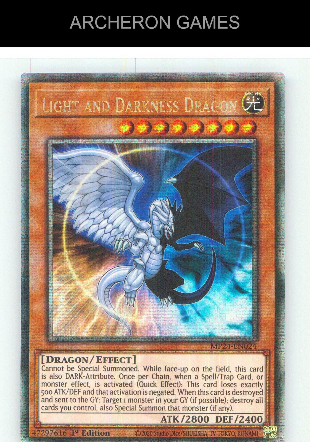 Light and Darkness Dragon (Quarter Century Secret Rare) YUGIOH Card 1st Edition