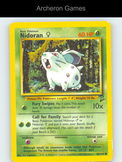 Pokemon Card Nidoran F B2 82/130 C Base Set 2