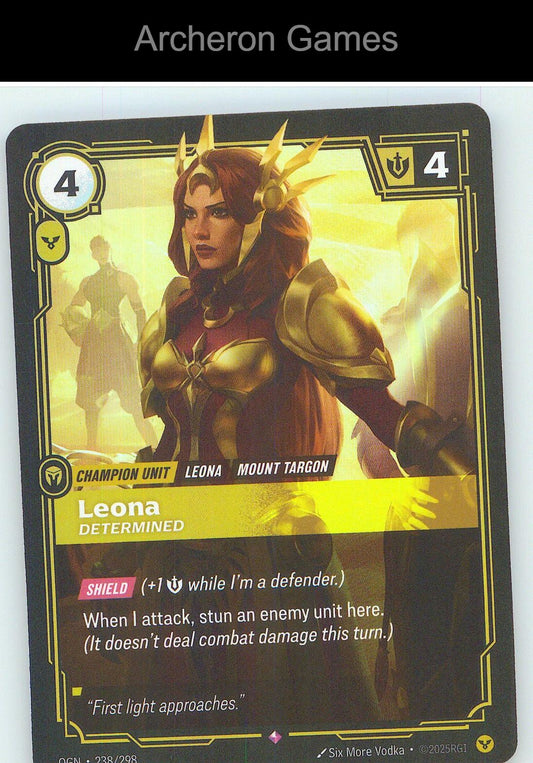 Leona - Determined OGN 238/298 R Origins Riftbound Card