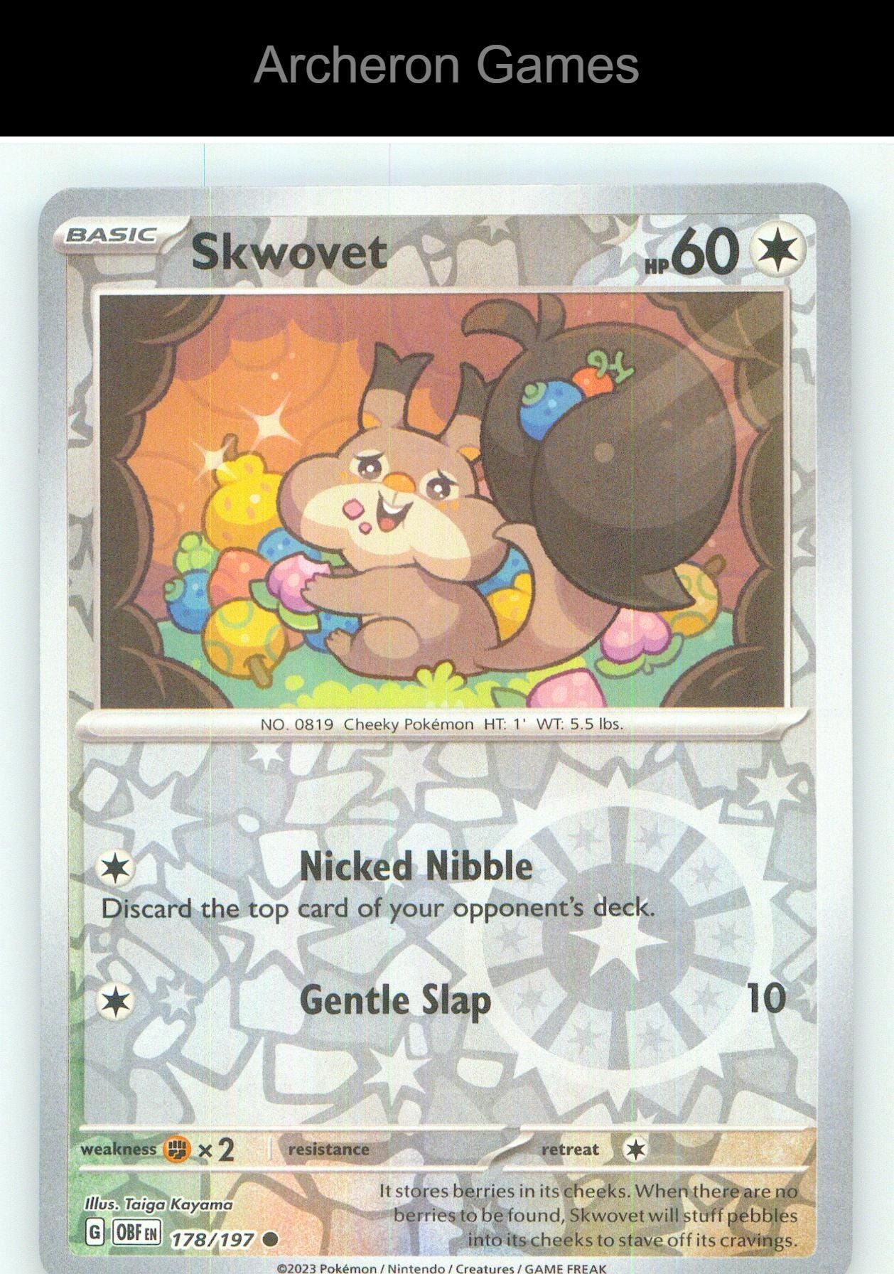 Pokemon Card Skwovet OBF 178/197 C Obsidian Flames Reverse Holo
