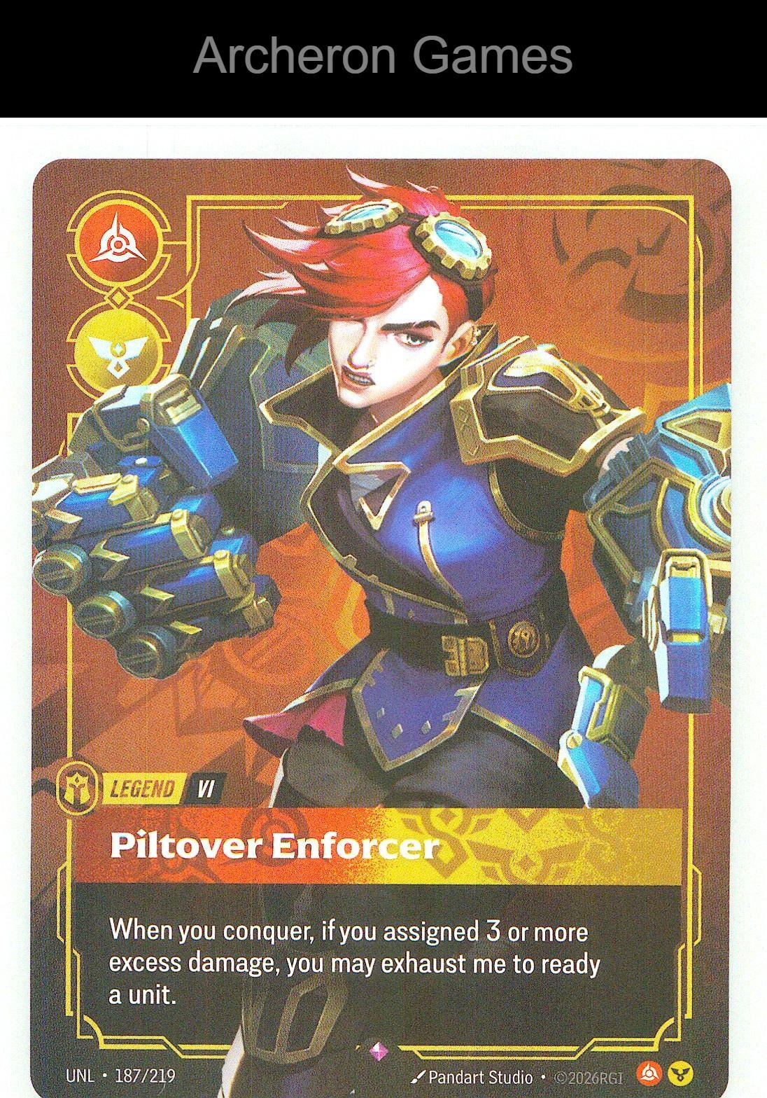 Vi - Piltover Enforcer UNL 187/219 R Unleashed Riftbound Card