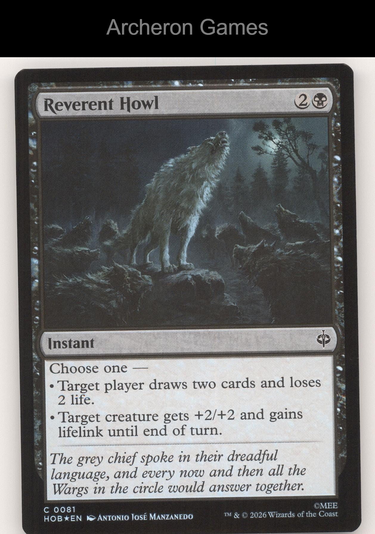 Reverent Howl HOB 81 C MTG Card The Hobbit