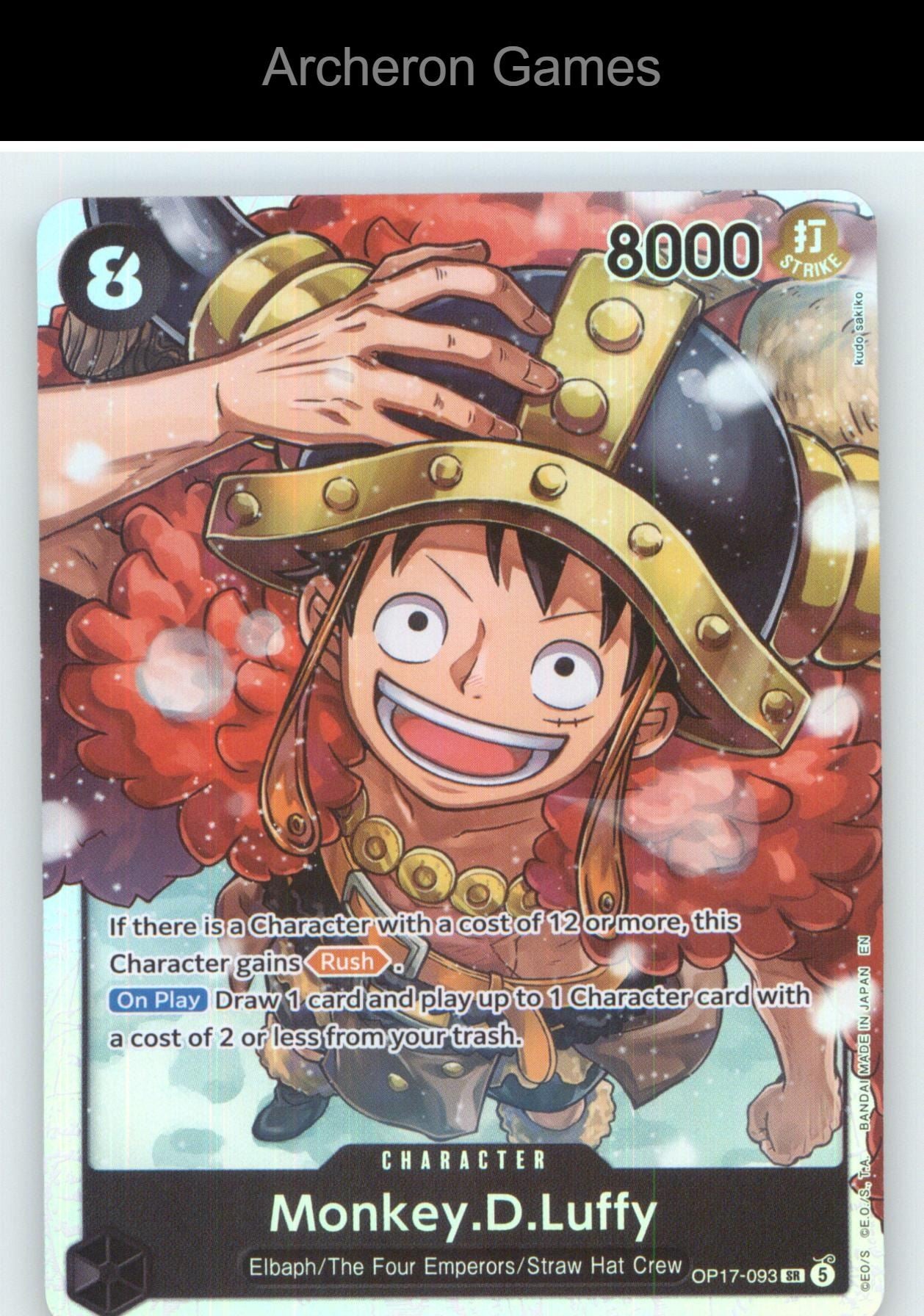 Monkey.D.Luffy (093) OP17-093 One Piece Card NM/EX+ Foil
