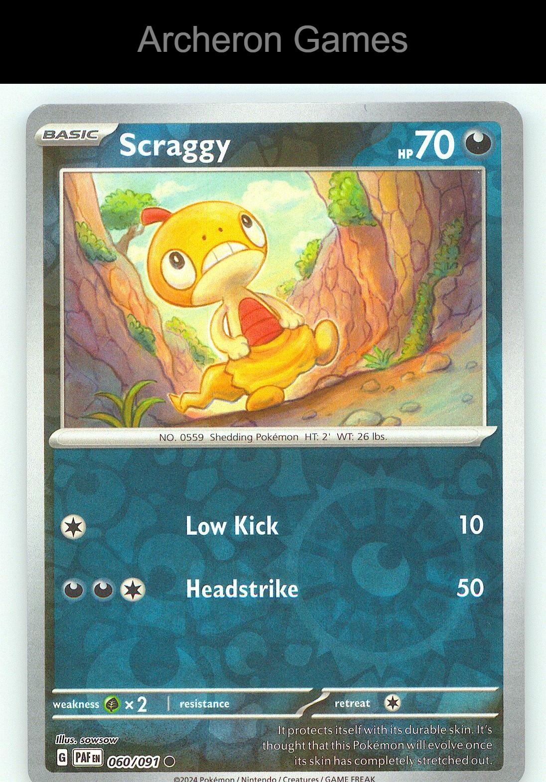 Pokemon Card Scraggy PAF 060/091 C Paldean Fates Reverse Holo
