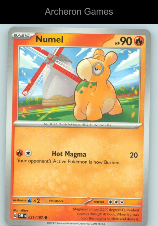 Pokemon Card Numel OBF 031/197 C Obsidian Flames