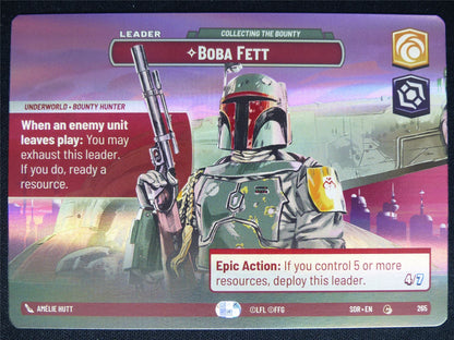 Boba Fett Collecting the Bounty 265 Showcase Foil - Star Wars Unlimited Card #4T1
