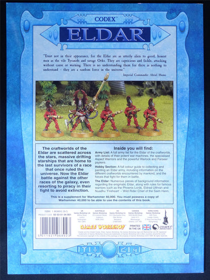 Eldar 3rd Edition Codex 1999 Softback - Warhammer 40K #1P4
