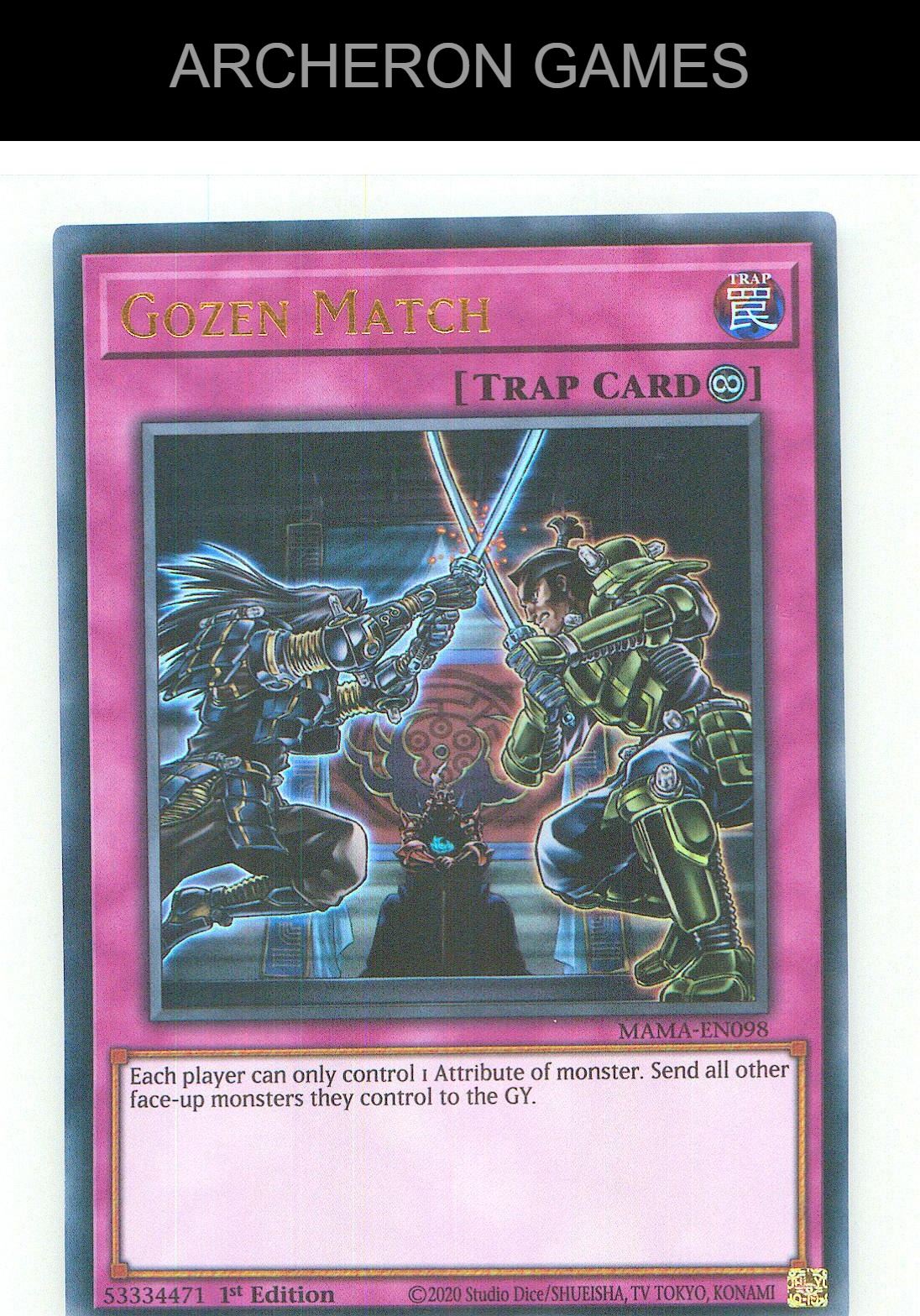 Gozen Match Ultra Rare YUGIOH Card 1st Edition