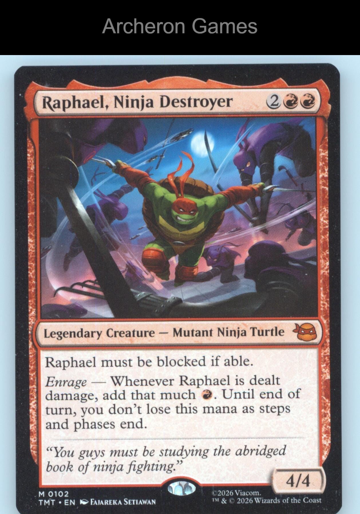 Raphael, Ninja Destroyer TMT 0102 Mythic MTG Card Teenage Mutant Ninja Turtles