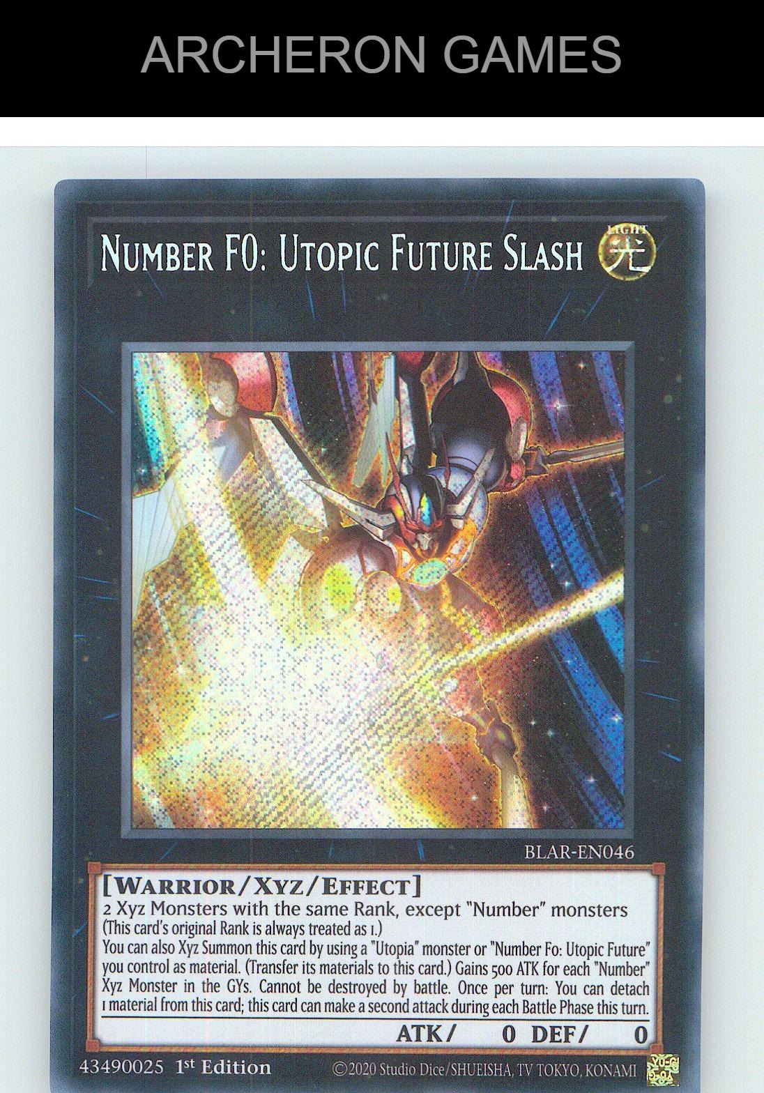 Number F0: Utopic Future Slash SEC YUGIOH Card 1st Edition