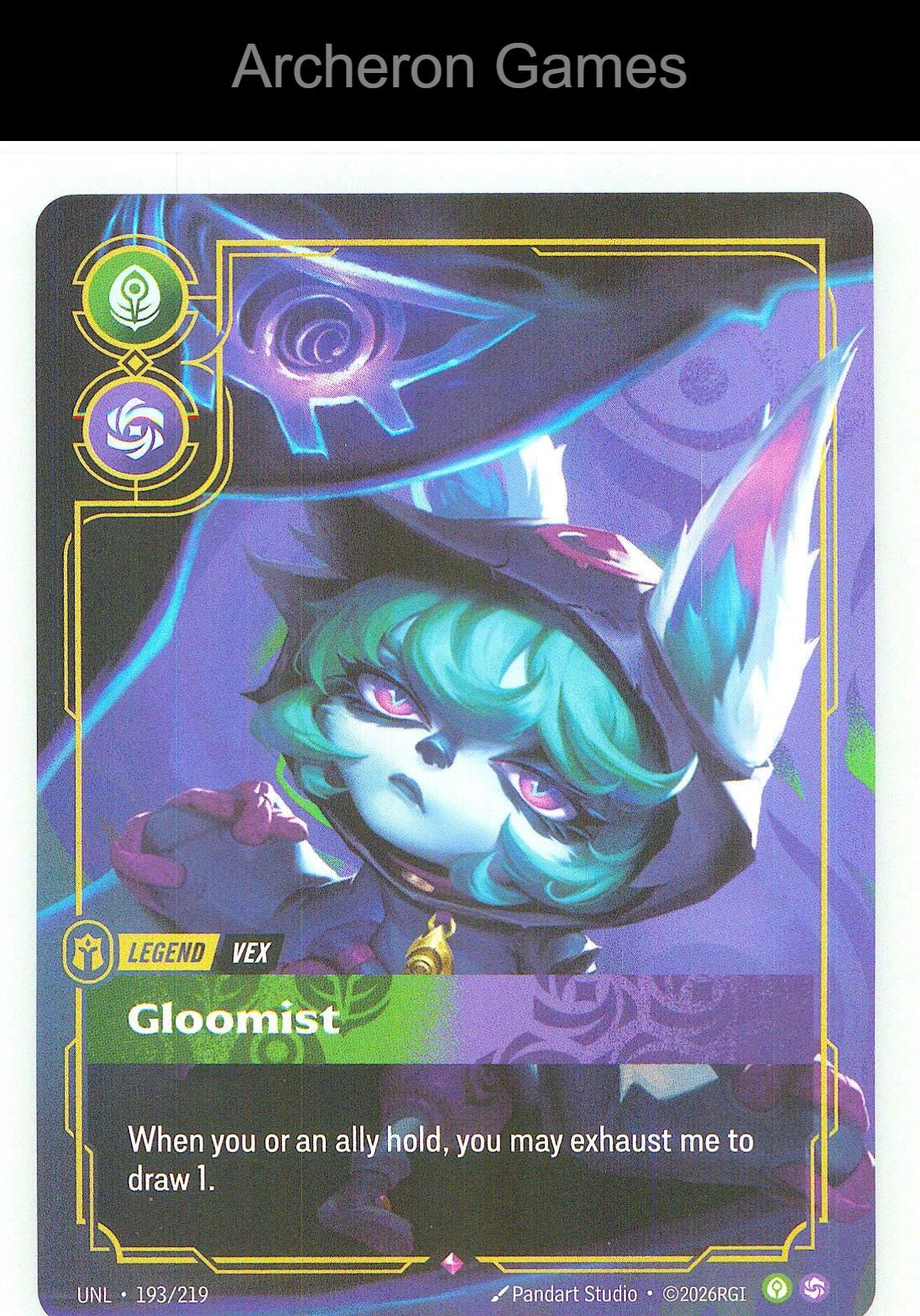Vex - Gloomist UNL 193/219 R Unleashed Riftbound Card