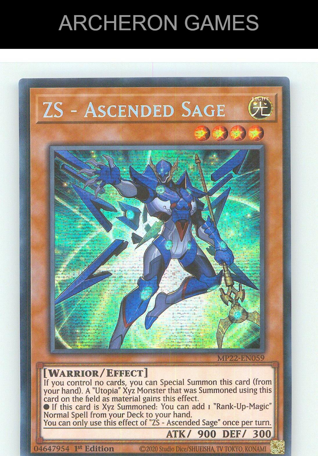 ZS - Ascended Sage Ultra Rare YUGIOH Card 1st Edition