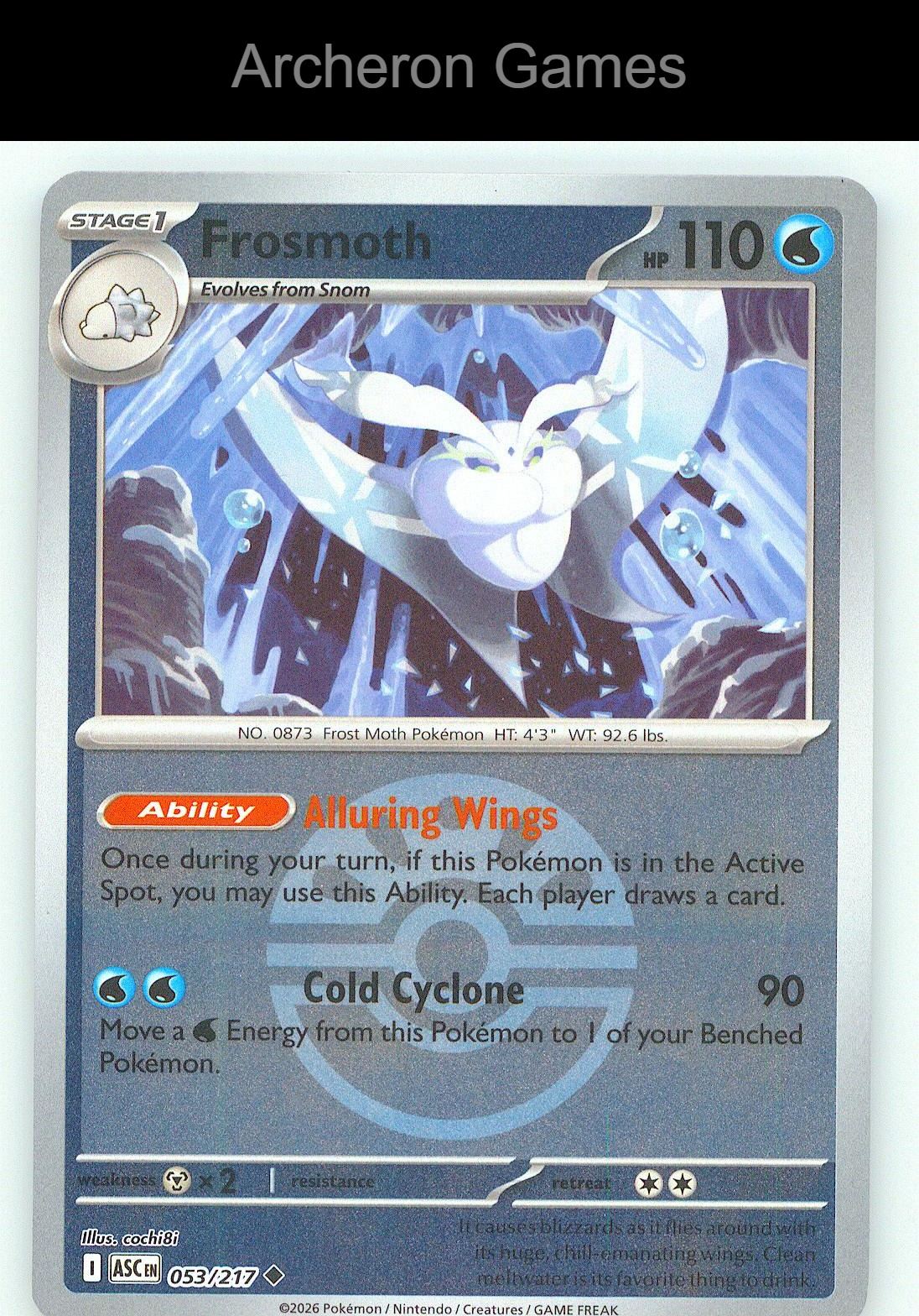 Pokemon Card Frosmoth (Friend Ball) ASC 053/217 UC Ascended Heroes Reverse Holo