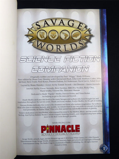 Science Fiction Companion - Savage Worlds Roleplay Softback #2UB