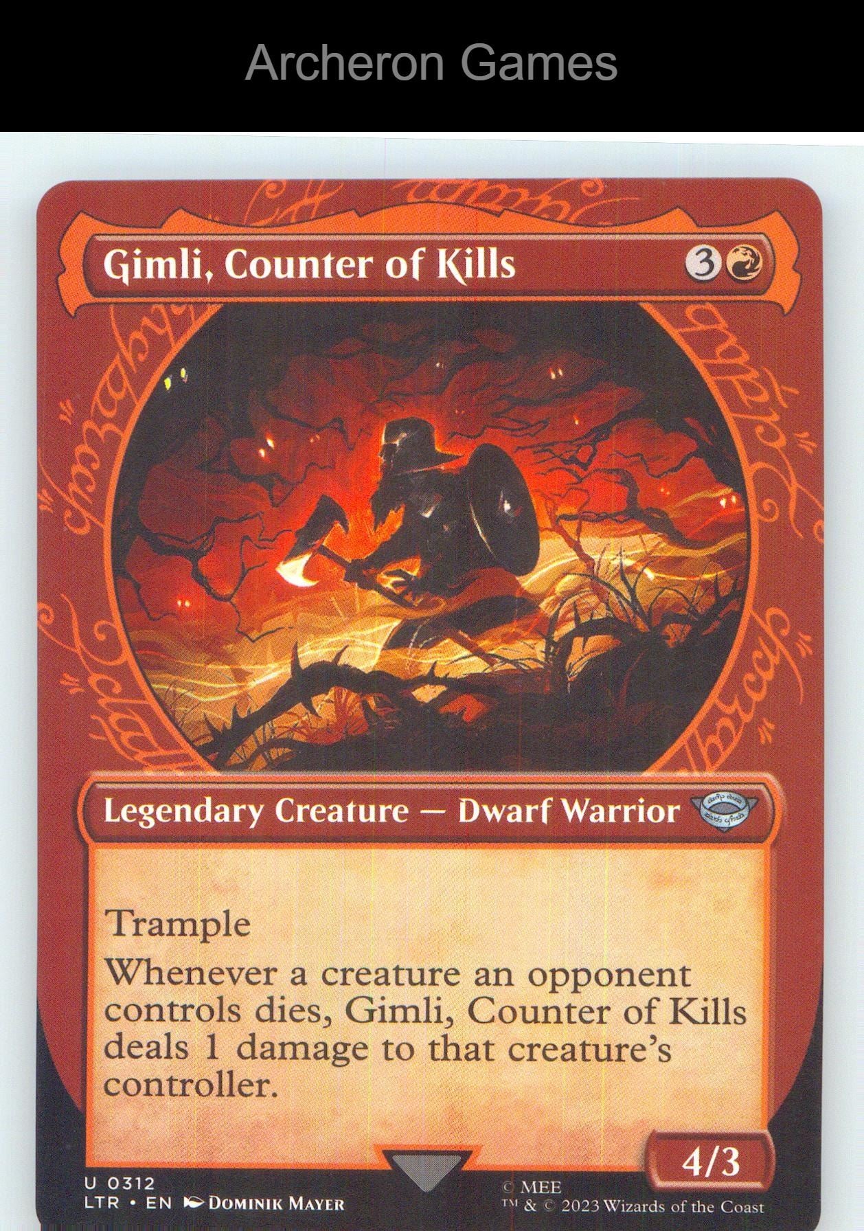 Gimli, Counter of Kills (Showcase) LTR 312 UC MTG Card NM/EX+