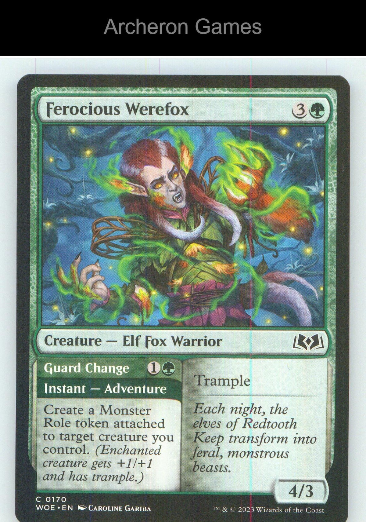 Ferocious Werefox WOE 170 C MTG Card NM/EX+