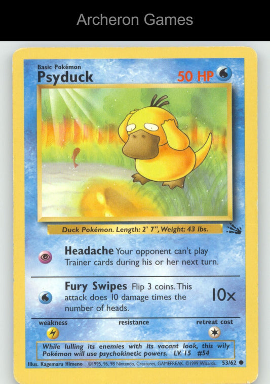Pokemon Card Psyduck FO 53/62 C Fossil Unlimited