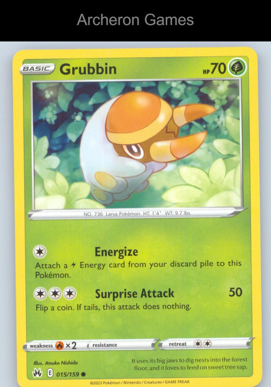 Pokemon Card Grubbin CRZ 015/159 C Crown Zenith