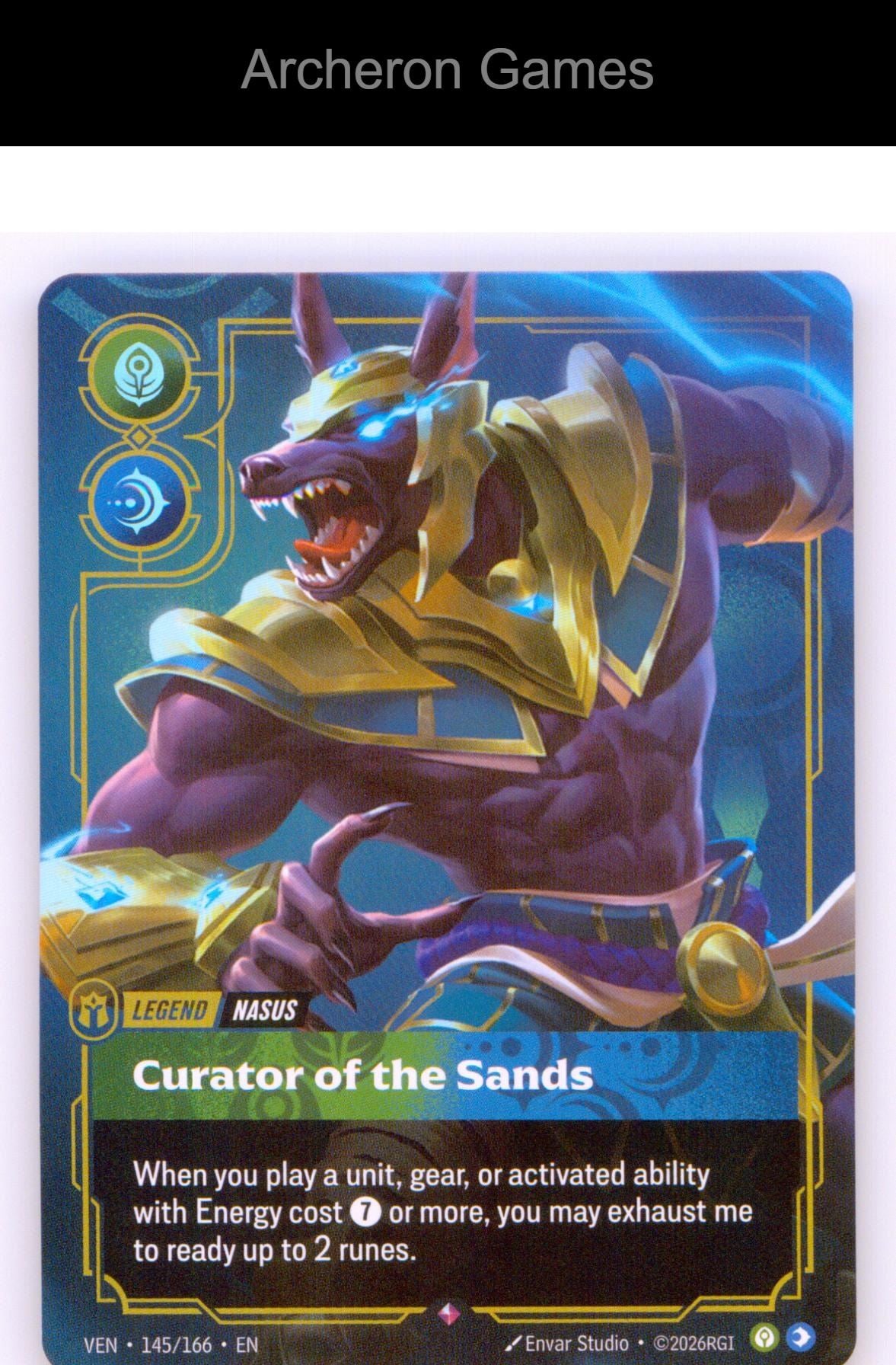 Nasus - Curator of the Sands VEN 145/166 R Vendetta Riftbound Card