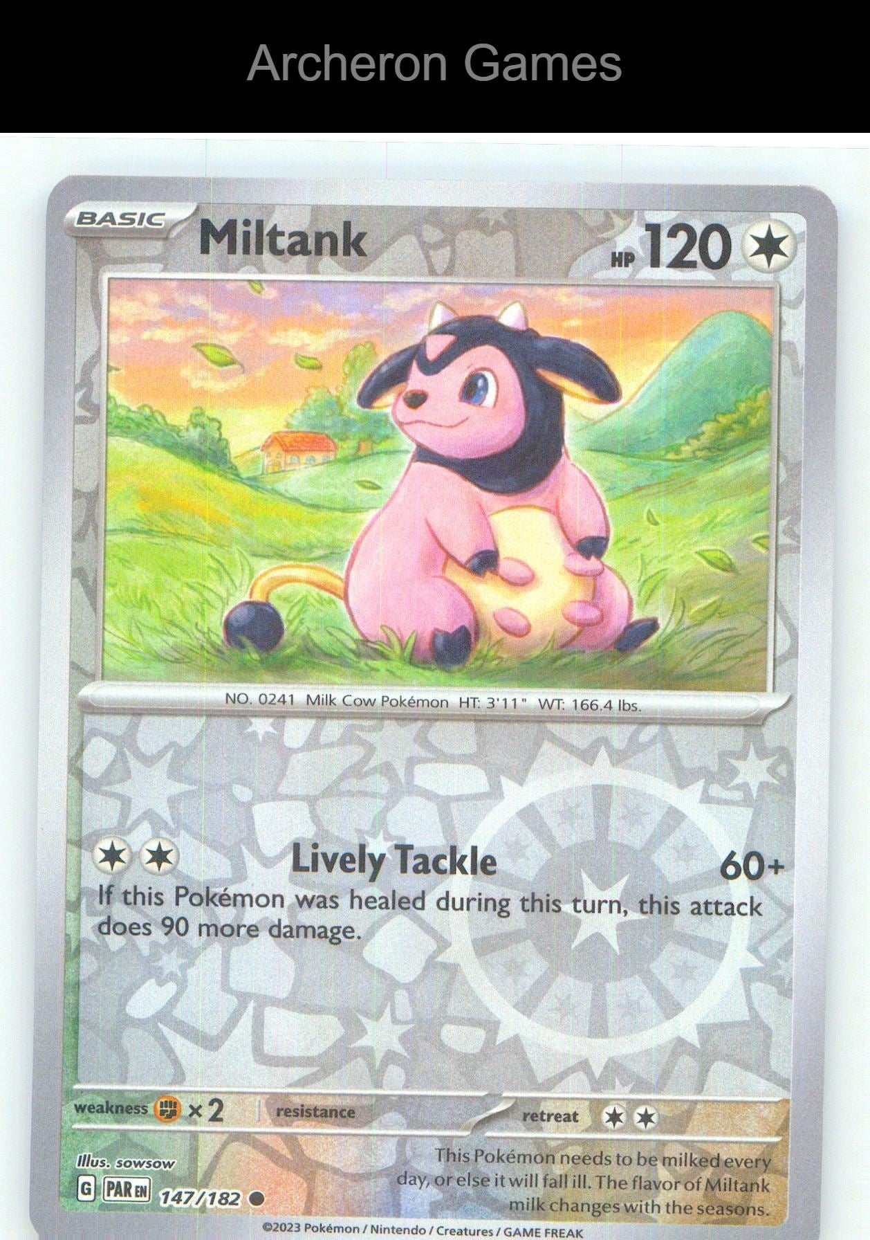 Pokemon Card Miltank PAR 147/182 C Paradox Rift Reverse Holo