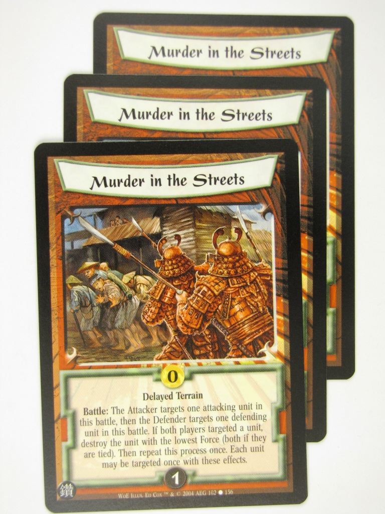 Vintage L5R Cards: MURDER IN THE STREETS x3 # 16J83