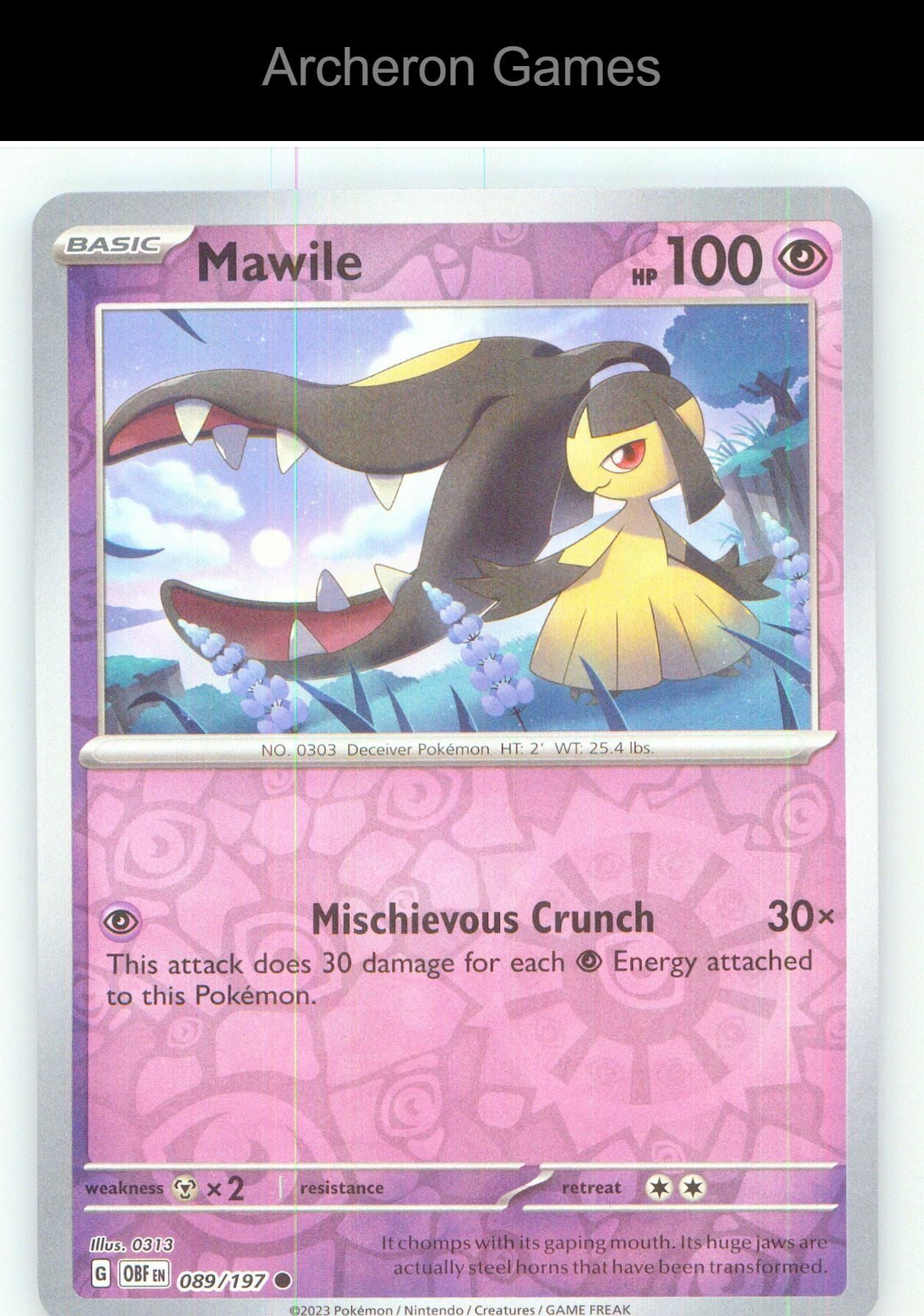 Pokemon Card Mawile OBF 089/197 C Obsidian Flames Reverse Holo