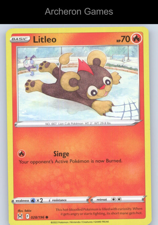 Pokemon Card Litleo LOR 028/196 C Lost Origin