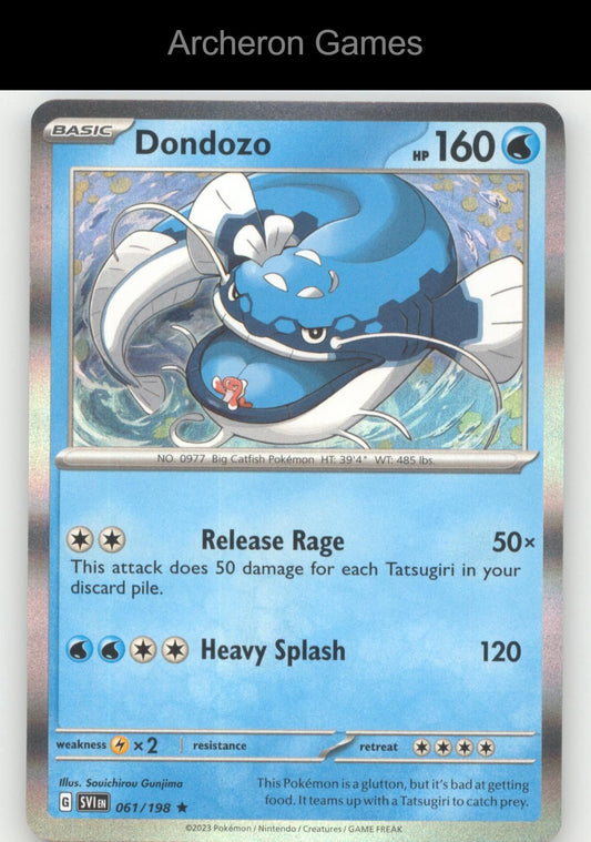 Pokemon Card Dondozo SVI 061/198 R Scarlet & Violet Holo