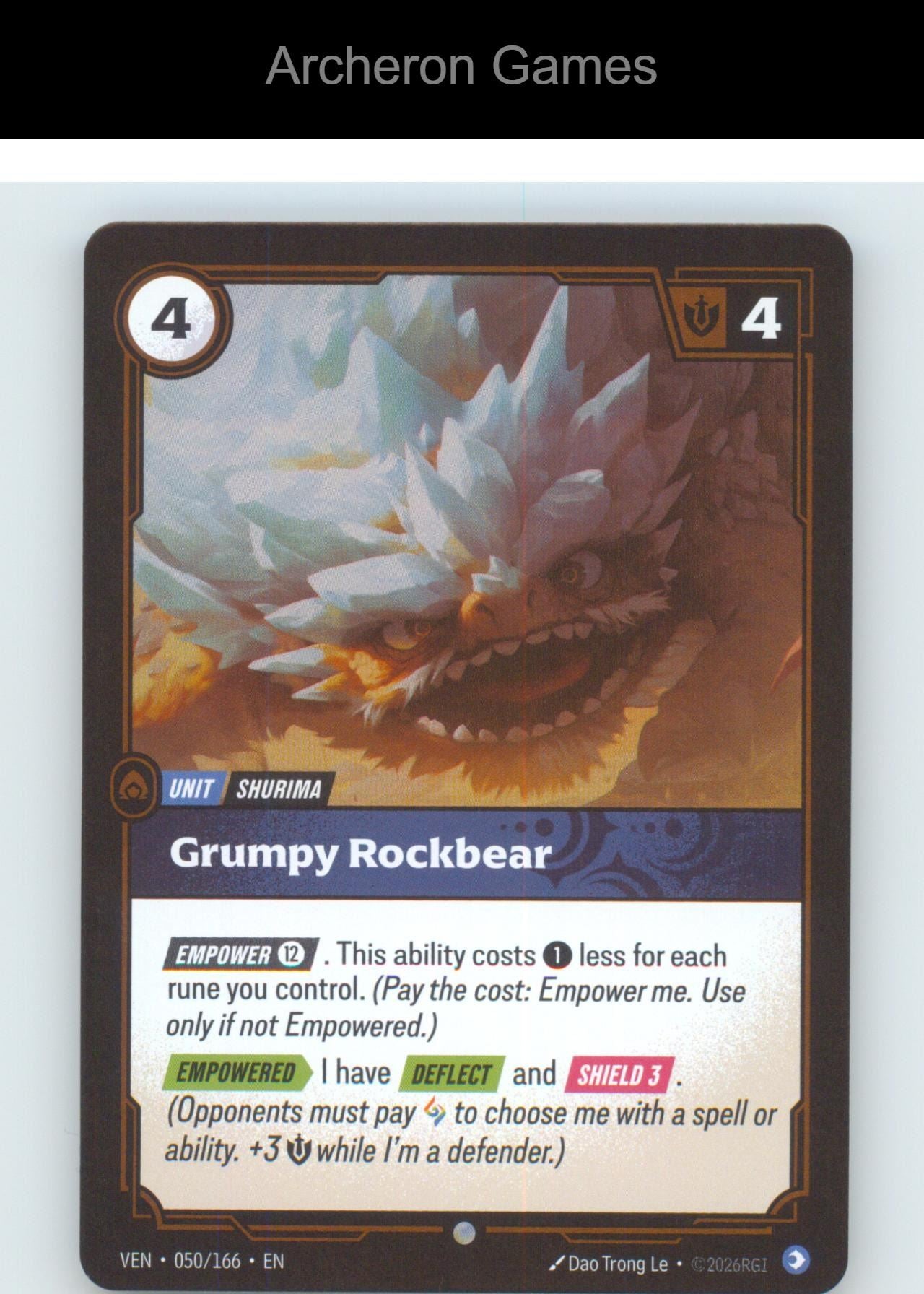 Grumpy Rockbear VEN 050/166 C Vendetta Riftbound Card Foil