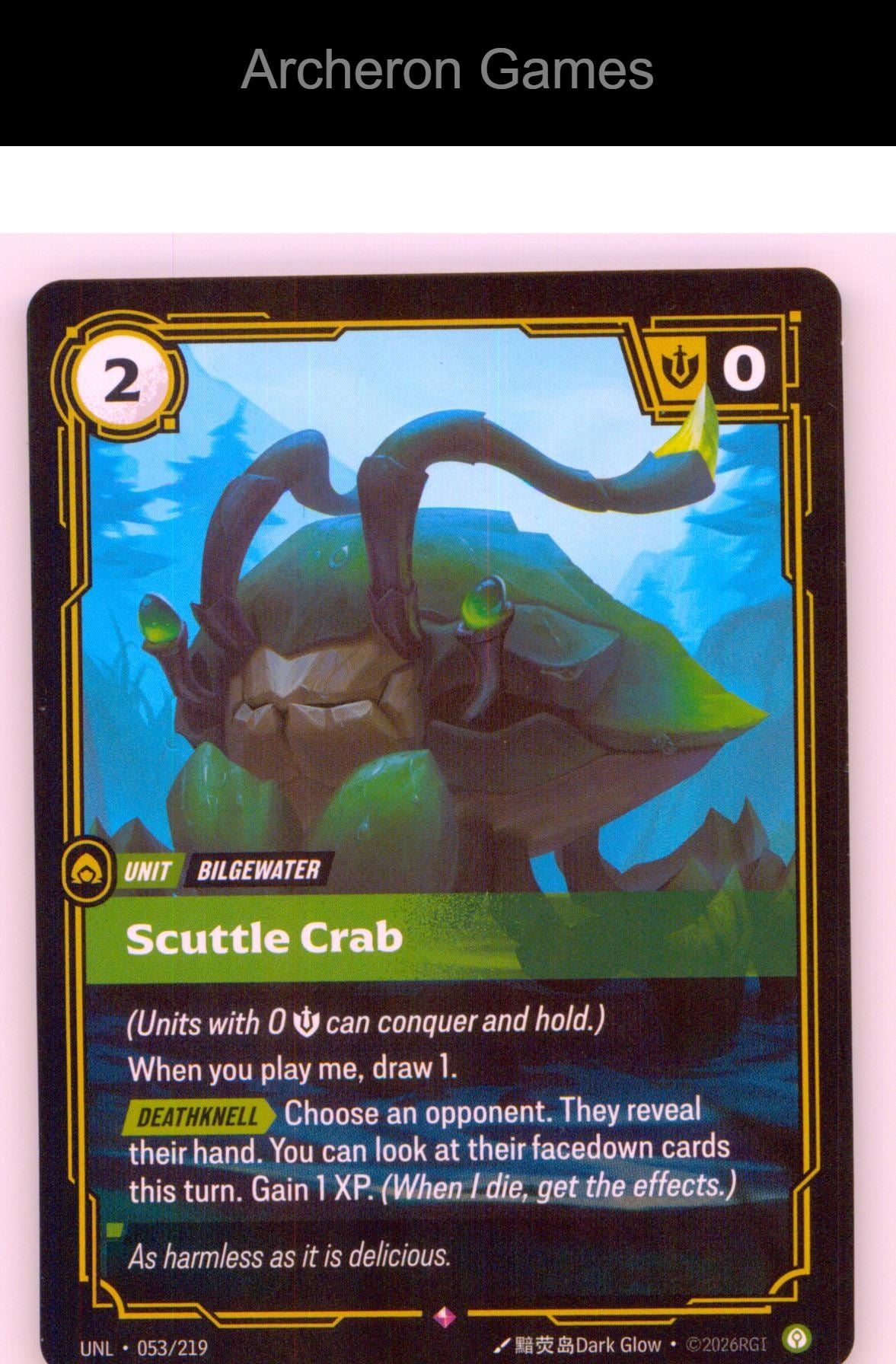 Scuttle Crab UNL 053/219 R Unleashed Riftbound Card