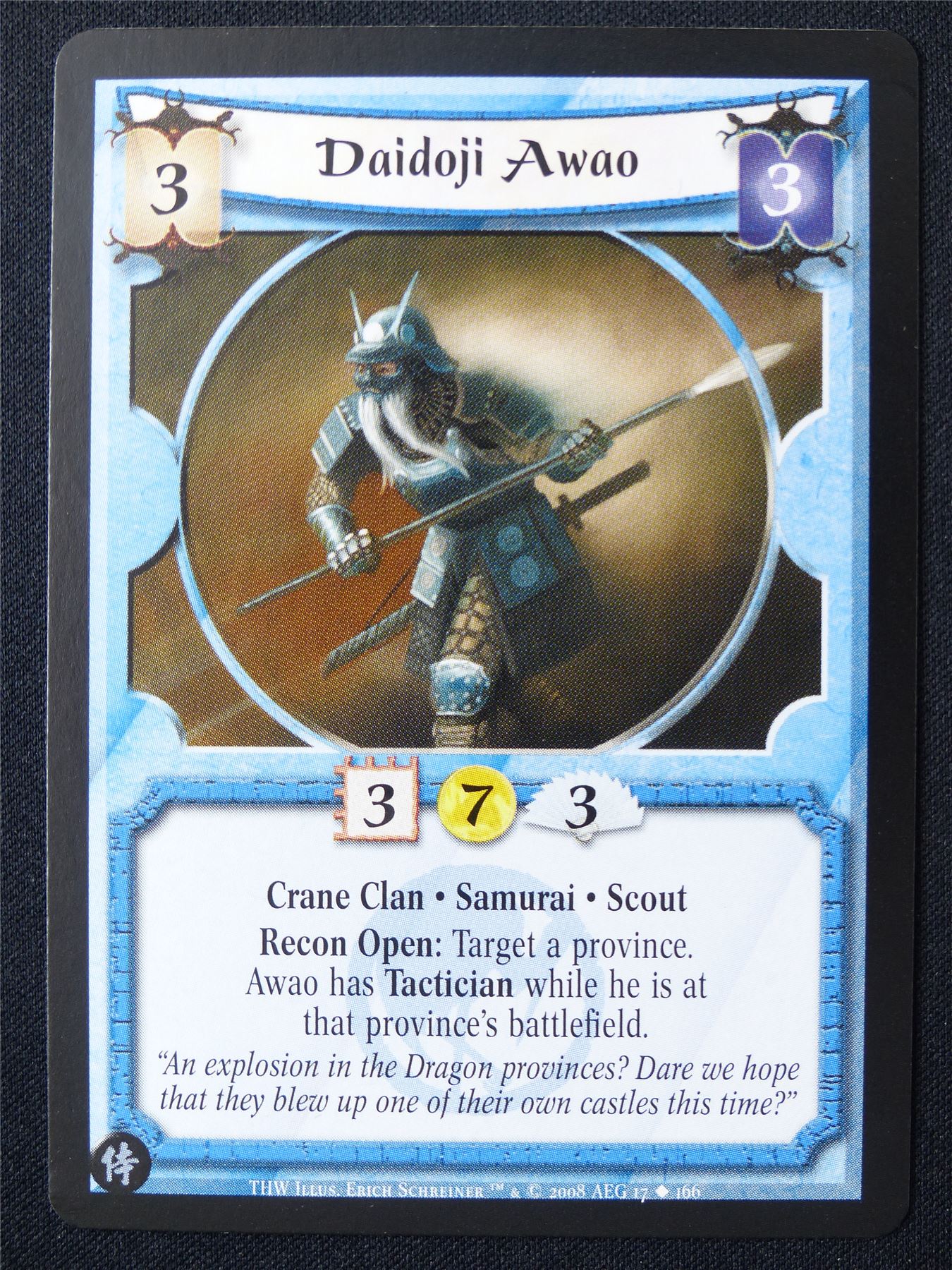 Daidoji Awao - THW - Legend of the Five Rings L5R Card #Y4