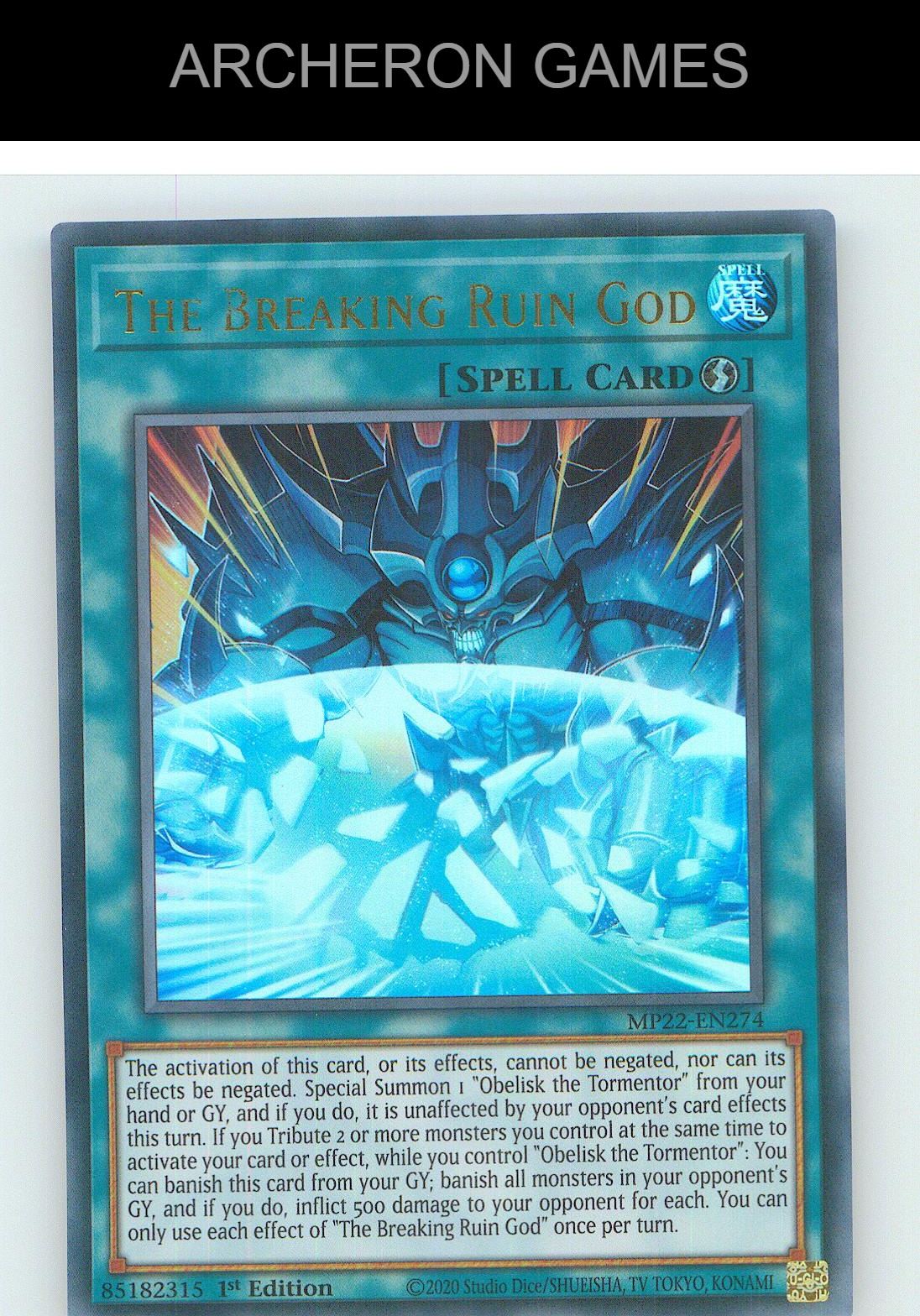 The Breaking Ruin God Ultra Rare YUGIOH Card 1st Edition