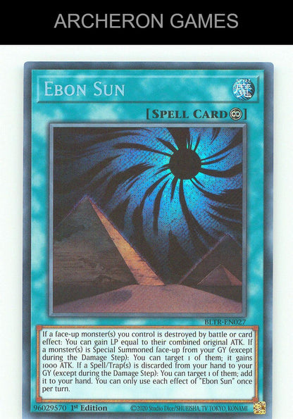 Ebon Sun SEC YUGIOH Card
