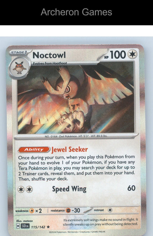 Pokemon Card Noctowl SCR 115/142 R Stellar Crown Reverse Holo