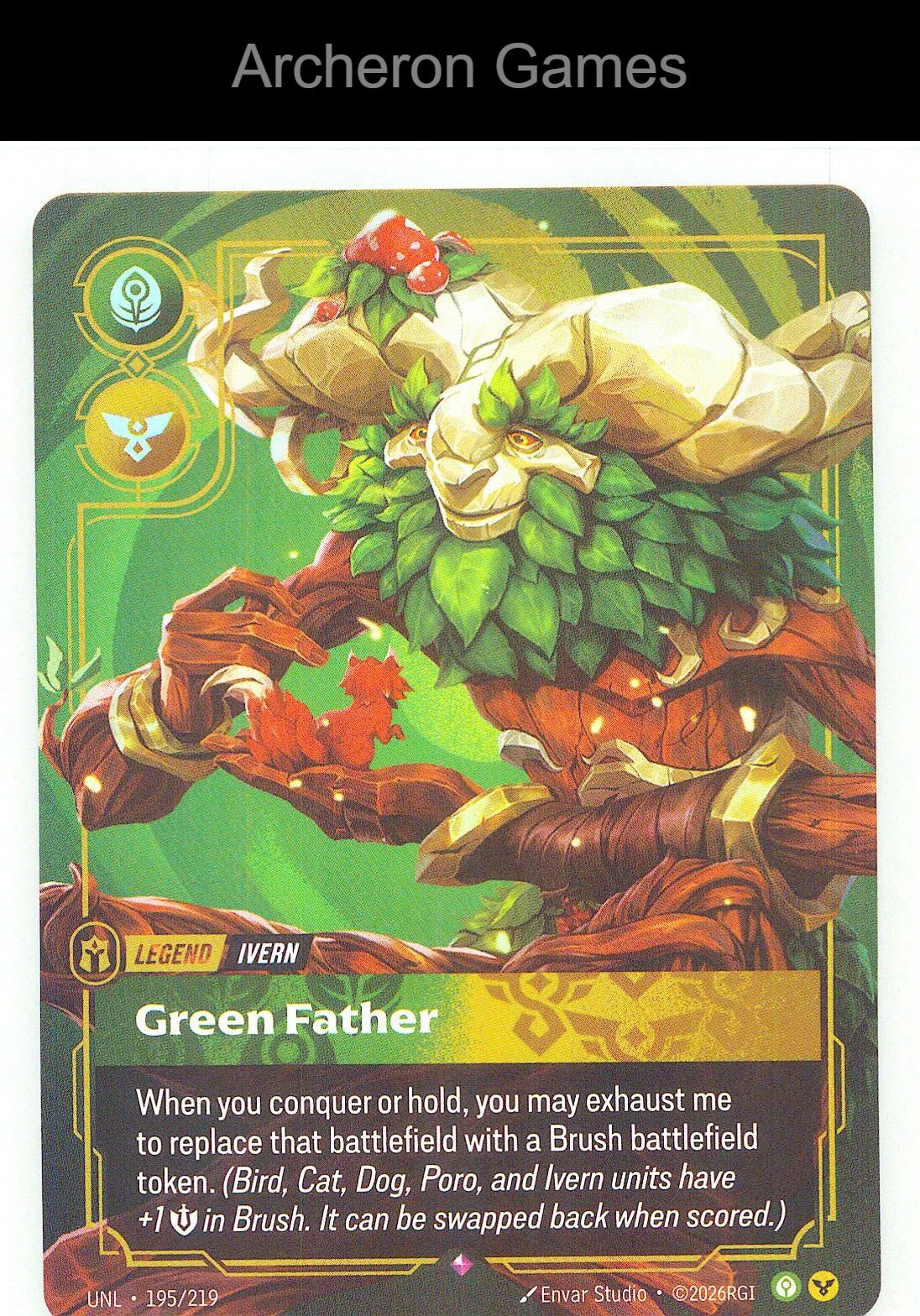 Ivern - Green Father UNL 195/219 R Unleashed Riftbound Card