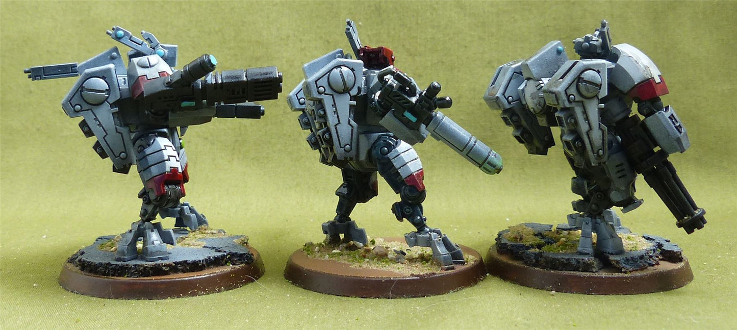 XV8 Crisis Battlesuit Team painted - Tau Empire - Warhammer 40K #1QD